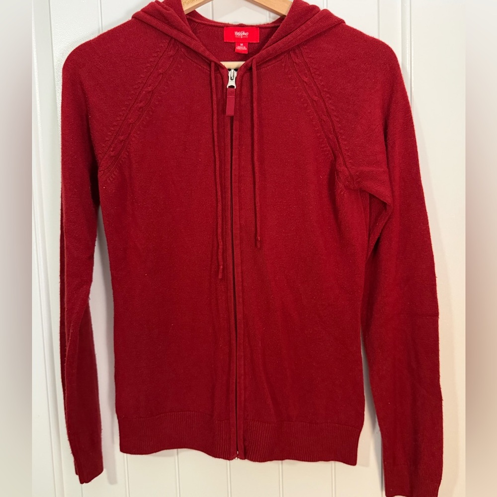 Vintage Mossimo Supply Co. Women's Red Zip-Up Hoodie
